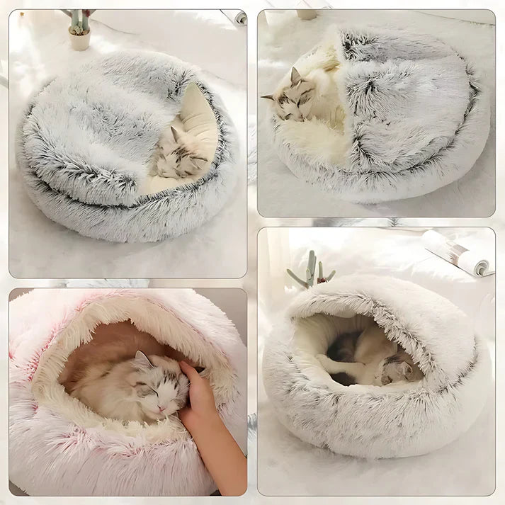 Covered Hooded Cat Bed and Small Dog Cave